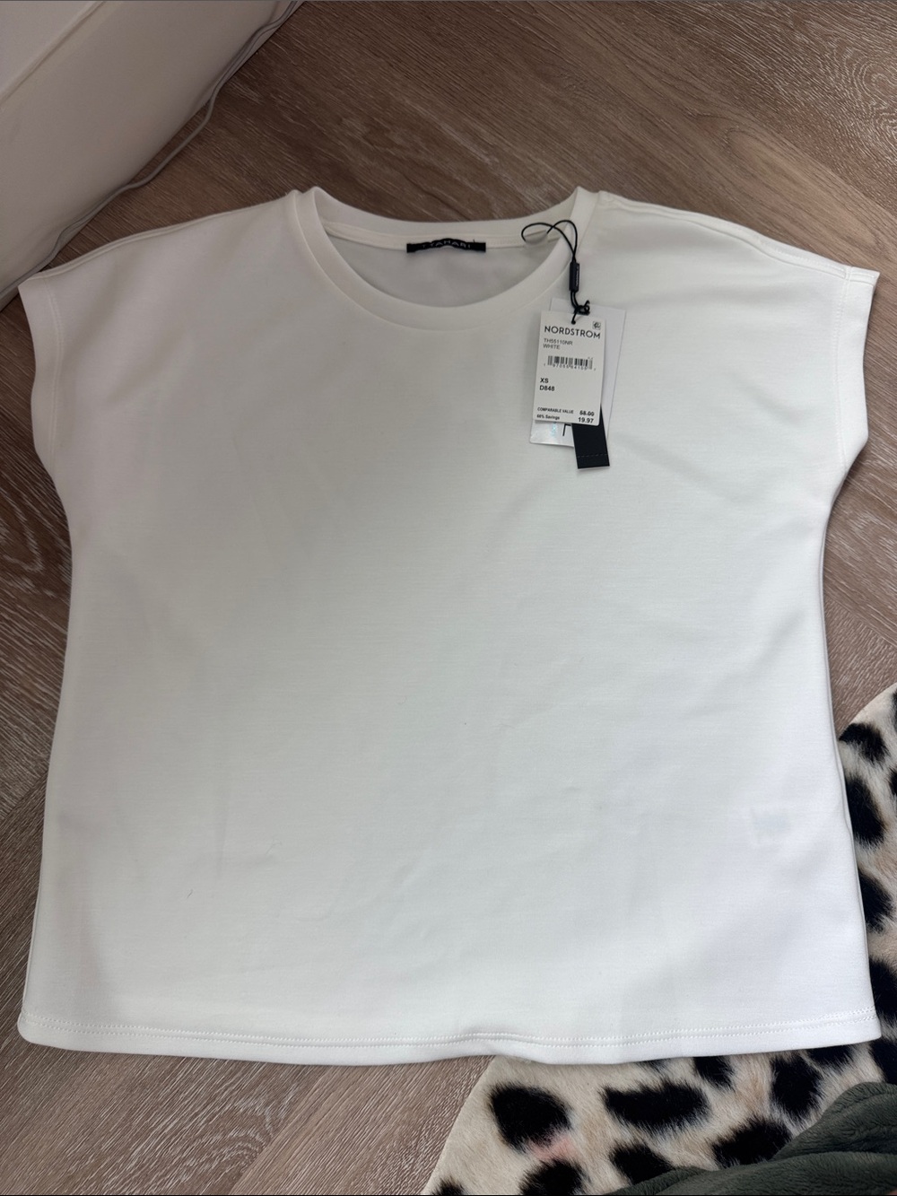 Nordstrom White Cap-Sleeve Crewneck Tee